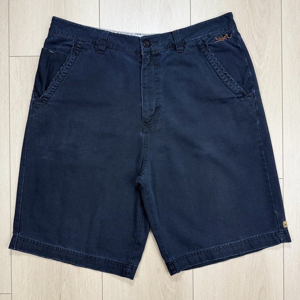 Quiksilver Edition Black‎ Chino Shorts Men's 36 Relaxed Fit Cotton Casual Surf